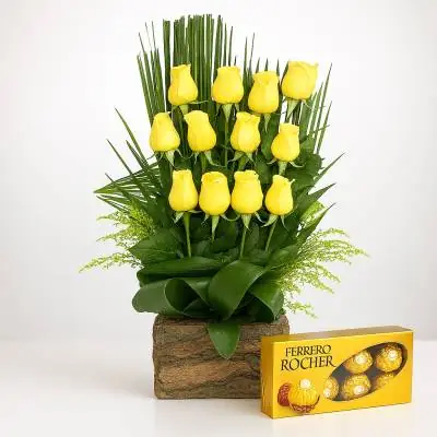 Arreglo Floral Dorado