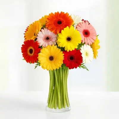 Jarrón con Gerberas Multicolor
